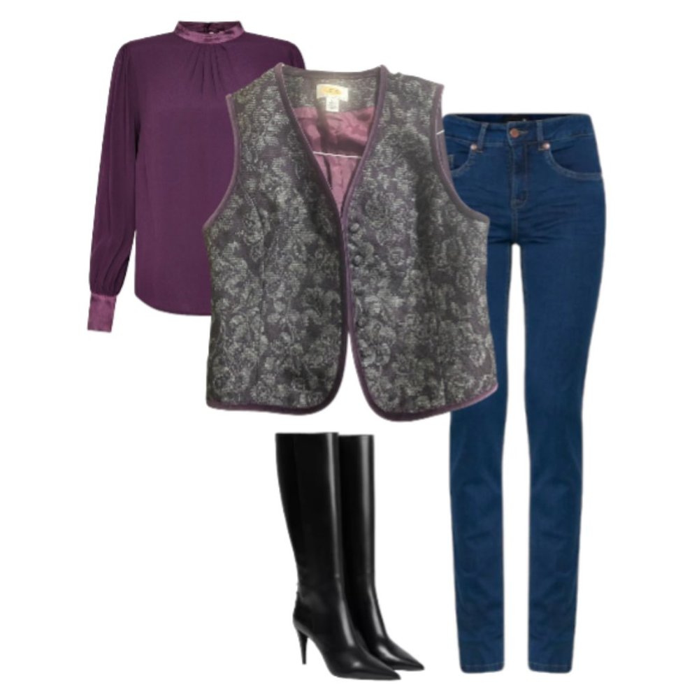 NWOT Talbots Petites Floral Print Sweater Vest Size 6 Purple Button Down Lined